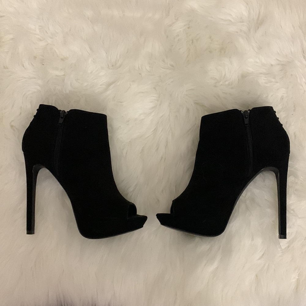 Mix No 6 - Black Suede Boot - 5 inch heel - Open Toe - Picture 4 of 9
